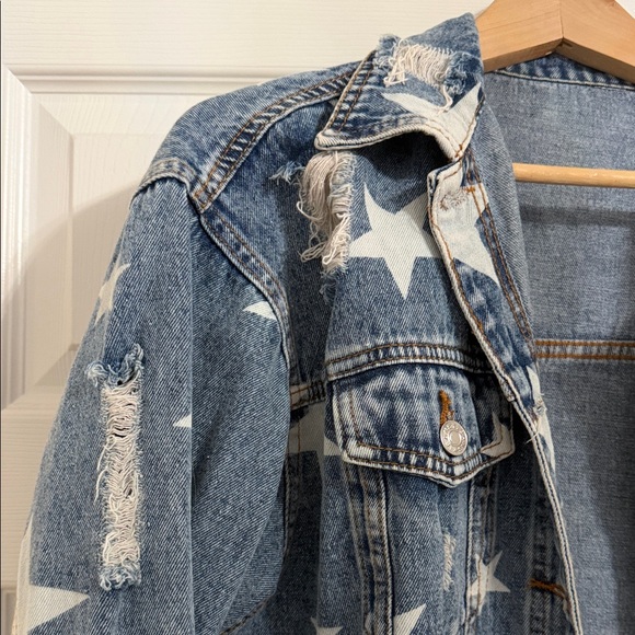 Star Pattern Denim Jacket - Picture 4 of 5